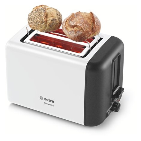 Bosch | TAT3P421 | DesignLine Compact Toaster | Power 970 W | Number of slots 2 | Housing material Stainless steel | White - 4